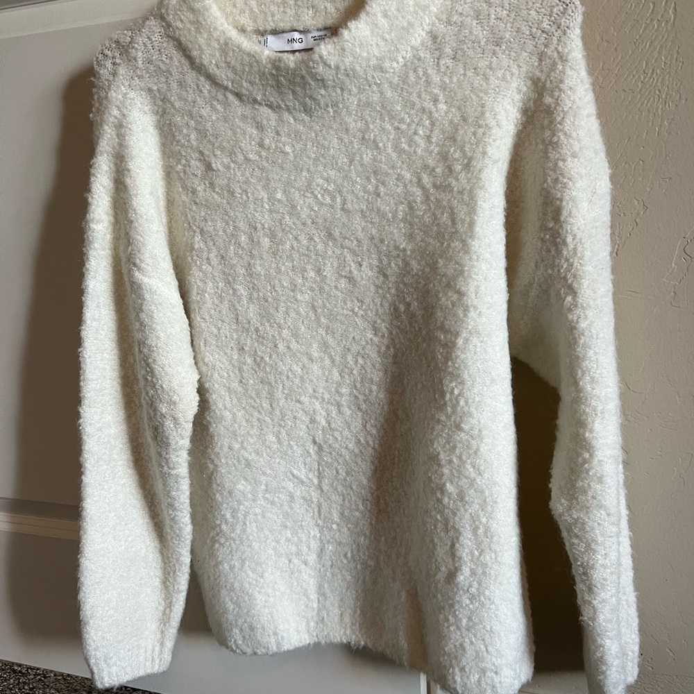 Elegant White Cowl Neck Sweater